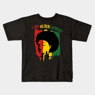 Black History Month Afro Melanin Black Women Kids T-Shirt